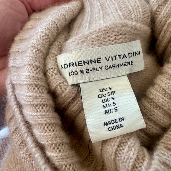 Adrienne Vittadini 2ply Cashmere Striped Turtleneck Sweater Classic Quiet Luxury - Picture 2 of 9